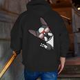 Boston Terrier Dog From Side Boston Bull Men Zip Up Hoodie Back Print, funny gift