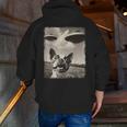 Boston Terrier Dog UFO Alien Extraterrestrial Selfie Men Zip Up Hoodie Back Print, funny gift