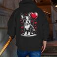 Boston Terrier Dog Valentine's Day Dog Owner Men Zip Up Hoodie Back Print, funny gift