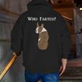 Boston Terrier Who Farted Men Zip Up Hoodie Back Print, funny gift