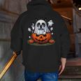 Boston Terrier Ghost Boo Halloween Kids Men Zip Up Hoodie Back Print, Boston Terrier Ghost Hoodies, Boston Terrier Halloween Hoodies, funny gift