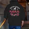 Boston Terrier Grandma Nana Dog Lover Christmas Men Zip Up Hoodie Back Print, Boston Terrier Christmas Hoodies, funny gift