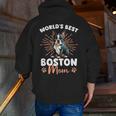Boston Terrier Groovy World's Best Boston Mom Men Zip Up Hoodie Back Print, Boston Terrier Mom Hoodies, funny gift