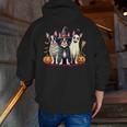 Boston Terrier Halloween Costume Mummy Witch Ghost Dog Lover For Men Women Kids Men Zip Up Hoodie Back Print, Boston Terrier Ghost Hoodies, Boston Terrier Halloween Hoodies, funny gift