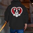 Boston Terrier Heart Cute Puppy Lover Or Dog Owner Men Zip Up Hoodie Back Print, funny gift