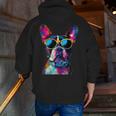 Boston Terrier Lovers Pop Art Boston Terrier Men Zip Up Hoodie Back Print, funny gift