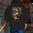 Boston Terrier Mona Lisa Painting Art Dog Mom Dad For Men Women Kids Men Zip Up Hoodie Back Print, Boston Terrier Mom Hoodies, Boston Terrier Dad Hoodies, funny gift