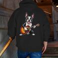 Boston Terrier Playing Guitar Boston Terrier Men Zip Up Hoodie Back Print, funny gift