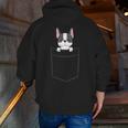 Boston Terrier In The Pocket Cute Boston Terrier Dog For Men Women Girls Kids Men Zip Up Hoodie Back Print, funny gift