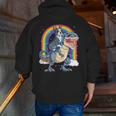 Boston Terrier Riding Dinosaur T-Rex Boys Kids Rainbow Men Zip Up Hoodie Back Print, Boston Terrier Riding Hoodies, funny gift