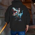 Boston Terrier Riding T-Rex Dinosaur Dog Lover Men Zip Up Hoodie Back Print, Boston Terrier Riding Hoodies, funny gift