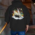 Boston Terrier Riding Unicorn Boys Girls Kids Rainbow Men Zip Up Hoodie Back Print, Boston Terrier Riding Hoodies, funny gift