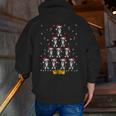 Boston Terrier Santa Hat Xmas Light Men Women Christmas Tree Men Zip Up Hoodie Back Print, Boston Terrier Christmas Hoodies, funny gift