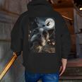 Boston Terrier Selfie Full Moon Flying Witch Halloween Dog Men Zip Up Hoodie Back Print, Boston Terrier Halloween Hoodies, funny gift