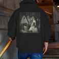 Boston Terrier Selfie With Ghosts Halloween Dog Lover Men Zip Up Hoodie Back Print, Boston Terrier Halloween Hoodies, funny gift