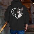 Boston Terrier Shirts For Women Girls Kids Heart Cute Men Zip Up Hoodie Back Print, funny gift