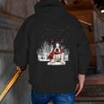 Boston Terrier In The Snow Merry Christmas Winter Men Zip Up Hoodie Back Print, Boston Terrier Christmas Hoodies, funny gift