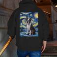 Boston Terrier Van Gogh Starry Night Men Zip Up Hoodie Back Print, funny gift