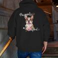 Brown Boston Terrier With Flowers And Feathers Men Zip Up Hoodie Back Print, funny gift