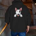 Bull Terrier Pocket Bull Terrier Peeking Out Pocket Men Zip Up Hoodie Back Print, funny gift