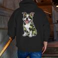 Camo Boston Terrier Pet Owner Camouflage Dog Lover Men Zip Up Hoodie Back Print, funny gift