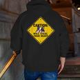Caution Sign Boston Terrier Dog Bostie Puppy Men Zip Up Hoodie Back Print, funny gift