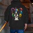 Celebration Event Birthday Party Boston Terrier Men Zip Up Hoodie Back Print, funny gift