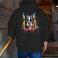 Colorful Boston Terrier Dog For Men Women Kids Men Zip Up Hoodie Back Print, funny gift