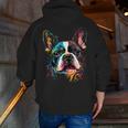 Cute Boston Terrier Puppy Dog Art Lover Unique Painting For Men Women Kids Men Zip Up Hoodie Back Print, funny gift