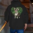Cute Boston Terrier Shamrock St Patrick's Day Dog Lover Men Women Kids Men Zip Up Hoodie Back Print, funny gift