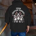 Cute Cartoon For Dog Owners Pet Team Boston Terrier Men Zip Up Hoodie Back Print, funny gift
