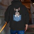 Cute Pocket Boston Terrier Lover Dog Mom Men Zip Up Hoodie Back Print, Boston Terrier Mom Hoodies, funny gift