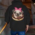 Cute Pug Shirt Donut Girls Dog Men Zip Up Hoodie Back Print, funny gift