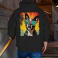 Dog Boston Terrier Hawaiian Men Zip Up Hoodie Back Print, funny gift