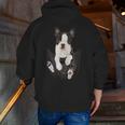 Dog Lovers Boston Terrier In Pocket Dog Face For Men Women Kids Men Zip Up Hoodie Back Print, funny gift