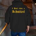 I Don't Give a Schnitzel T-Shirt Men Zip Up Hoodie Back Print, funny gift