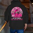 Ghost And Witch Boston Terrier Dog In October We Wear Pink Men Zip Up Hoodie Back Print, Boston Terrier Ghost Hoodies, funny gift