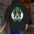 Green Boston Terrier Shamrock St Patricks Day Boston Terrier Men Zip Up Hoodie Back Print, funny gift