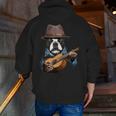 Guitar Shirt Boston Terrier Dog Playing Acoustic Guitar Men Zip Up Hoodie Back Print, funny gift