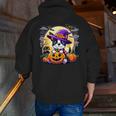 Halloween Boston Terrier Dog Breed With Jack O' Lantern Art Men Zip Up Hoodie Back Print, Boston Terrier Halloween Hoodies, funny gift