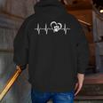 Heartbeat Dog Paw Men Zip Up Hoodie Back Print, funny gift