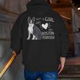Just A Girl Who Loves Her Boston Terrier Puppy Love Men Zip Up Hoodie Back Print, funny gift