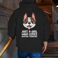 Just a Girl Who Loves Boston Terriers Men Zip Up Hoodie Back Print, funny gift