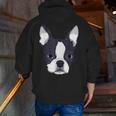 Kids Boston Terrier Dog For Women And Girls Men Zip Up Hoodie Back Print, funny gift