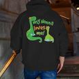 Kids My Nonna Loves Me Dinosaur Grandson Men Zip Up Hoodie Back Print, funny gift
