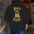 Lovely Harry Pugger Pug Men Zip Up Hoodie Back Print, funny gift