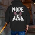 Nope Boston Terrier Puppy Dog Bostie Lover Men Women Girls Kids Men Zip Up Hoodie Back Print, funny gift