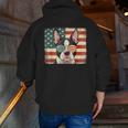 Patriotic Boston Terrier Dog Lover USA Flag 4th Of July For Men Women Kids Men Zip Up Hoodie Back Print, Patriotic Boston Terrier Hoodies, Boston Terrier 4th Of July Hoodies, funny gift
