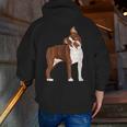 Red Boston Terrier Dog Men Zip Up Hoodie Back Print, funny gift