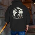 Scary Halloween Cat Costume Retro Cat Moon For Men Women Kids Men Zip Up Hoodie Back Print, funny gift